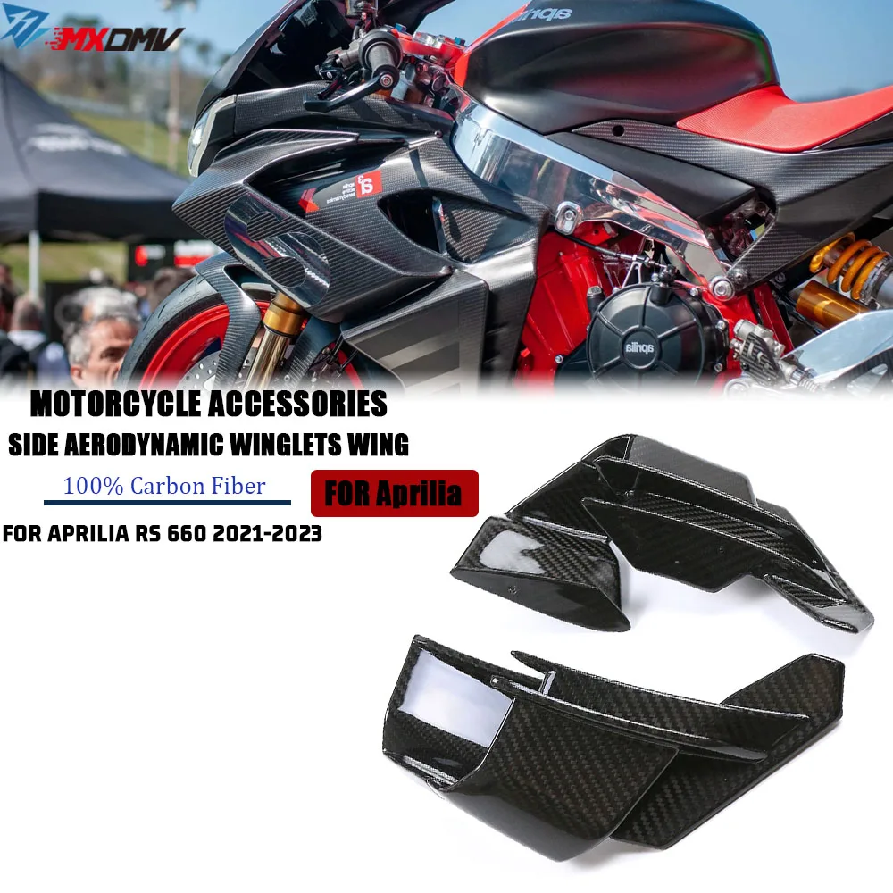 For Aprilia RS660 Tuono 660 2021-2023 Carbon Fiber Side Fixed Winglets Fairing Motorcycle Parts Aerodynamic Wing Kit Spoilers