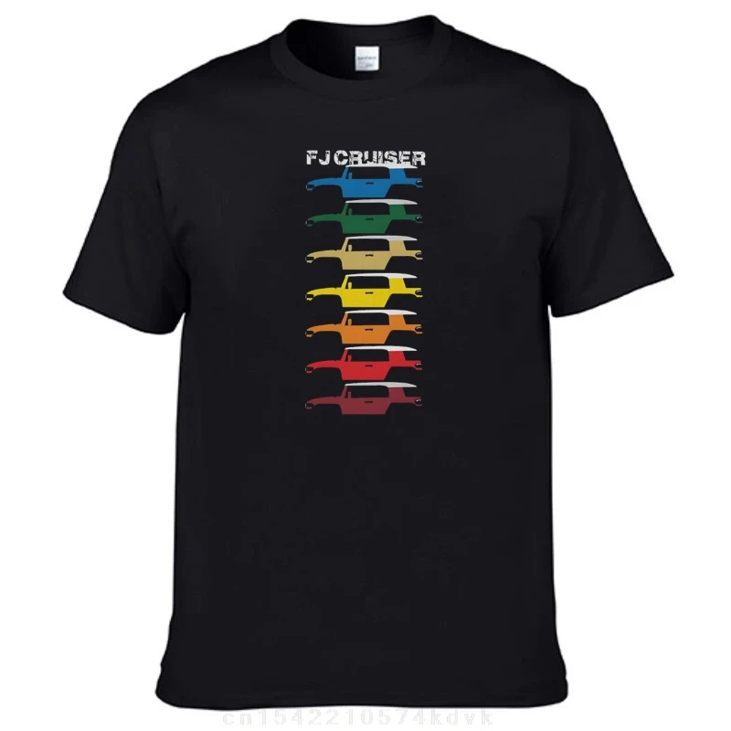 Camiseta masculina FJ Cruiser Color, camiseta de algodão, camiseta de cruzeiro de manga curta, gola O, top de verão.
