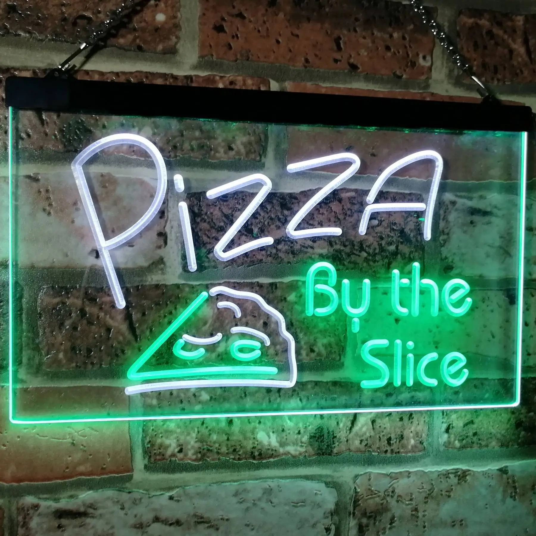 Pizza durch Die Scheibe Shop Display Werbung Decor Dual Farbe LED Neon Zeichen