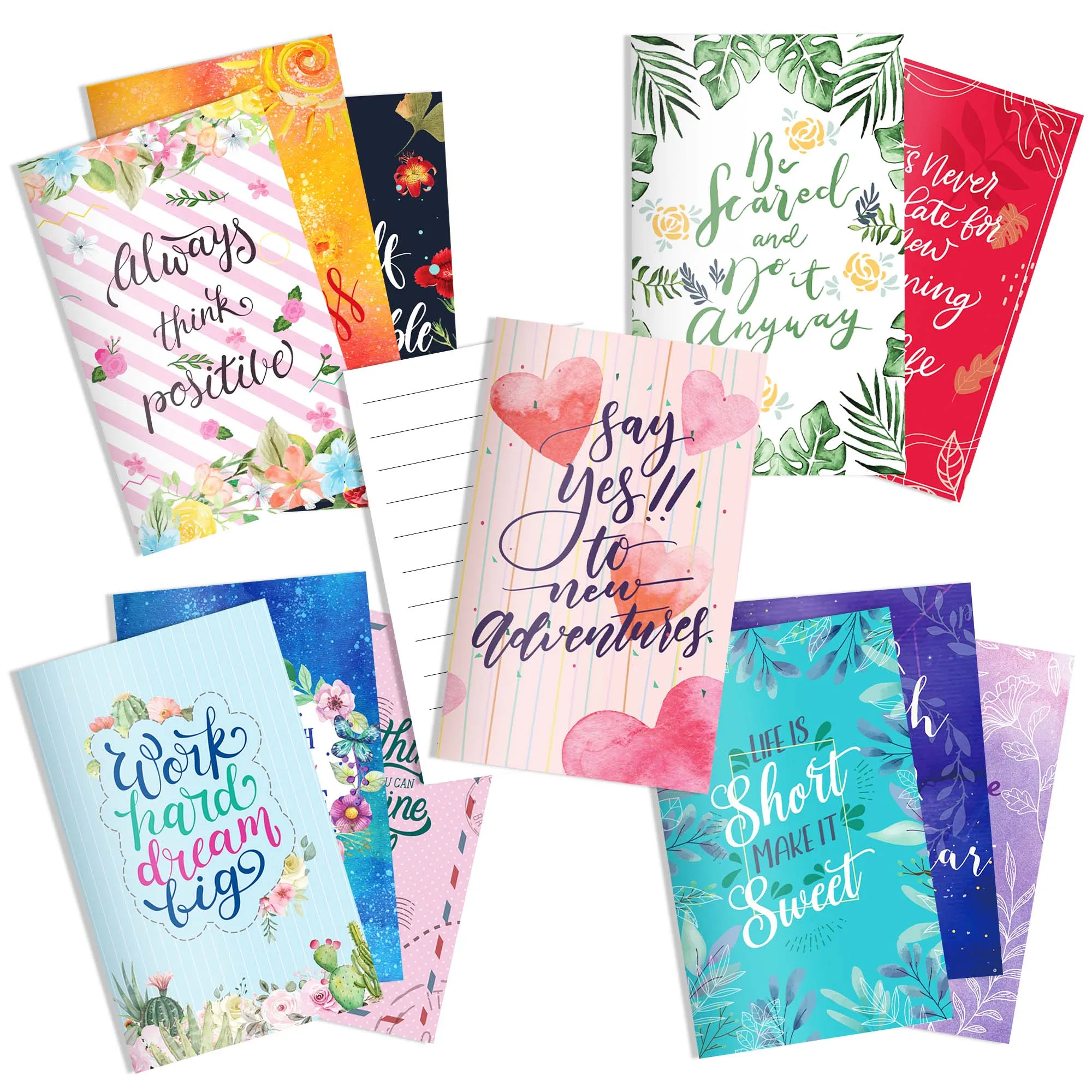 Picture 3: 12pcs Mini Motivational Notebook Inspirational Quotes Pattern Memo Pad Notepads Students Journal Pocket Notebook Party Supplies