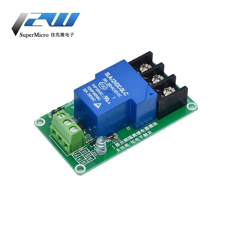 ONE 1 Channel Relay Module 30A with Optocoupler Isolation 5V 12V 24V Supports High and low Triger trigger