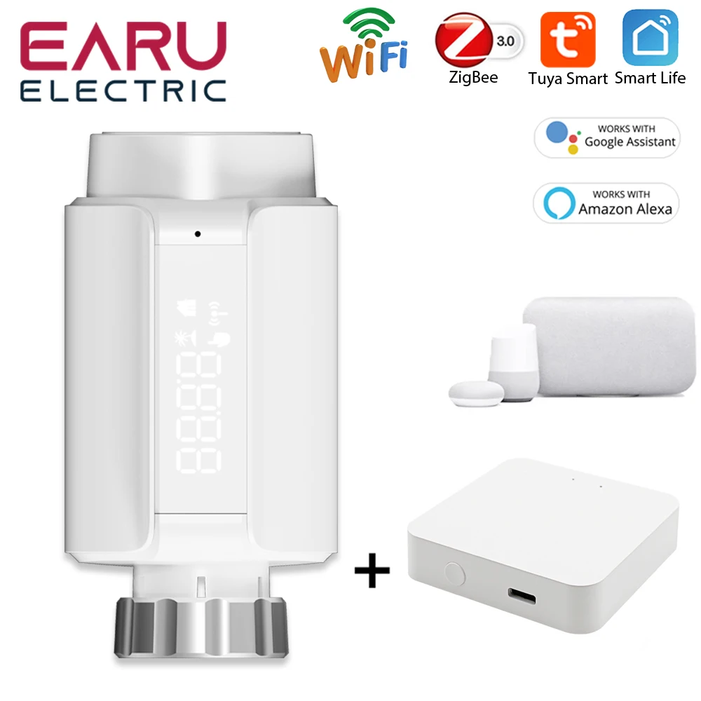 Tuya Smart Zigbee Radiator Actuator Trv Programmeerbare Thermostatische Radiator Ventiel App Afstandsbediening Temperatuurregelaar Ondersteuning Alexa