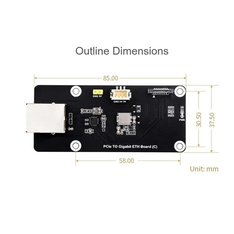 لراسبيري Pi 5 Pcie إلى جيجابت ETH لوح مهايئ يدعم Rpi OS خالية من السائق لـ Pcie إلى جيجابت ETH Board Easy Install-AA80