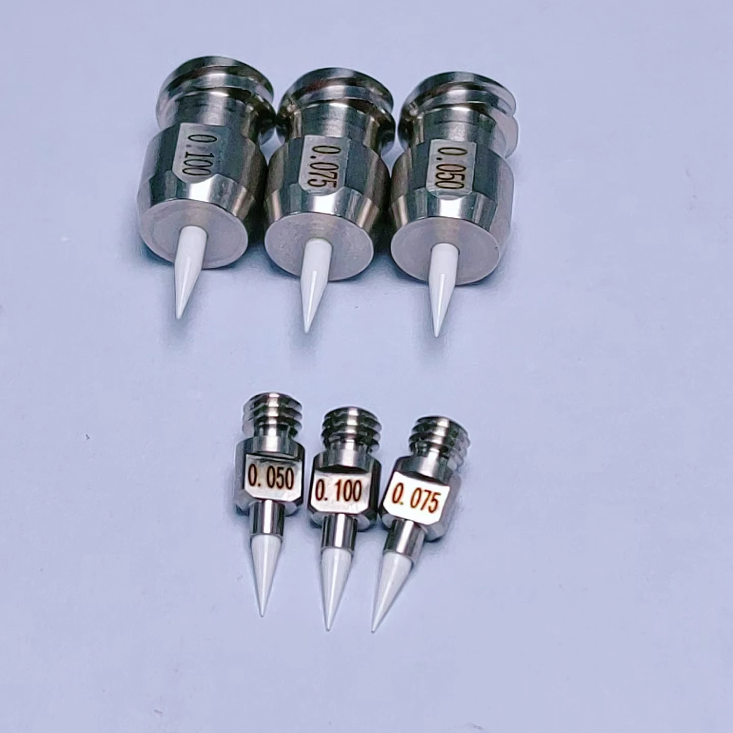 Aguja dispensadora de cerámica de alta precisión, aguja de precisión de doble rosca, aguja de tipo dividido con rosca de tornillo M3.5, Nee microporoso