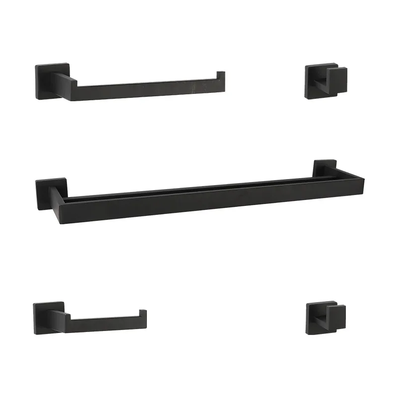 Luxury brushed SUS304 stainless steel bathroom hardware accessories set of 5 pieces, modern accessories, suitable