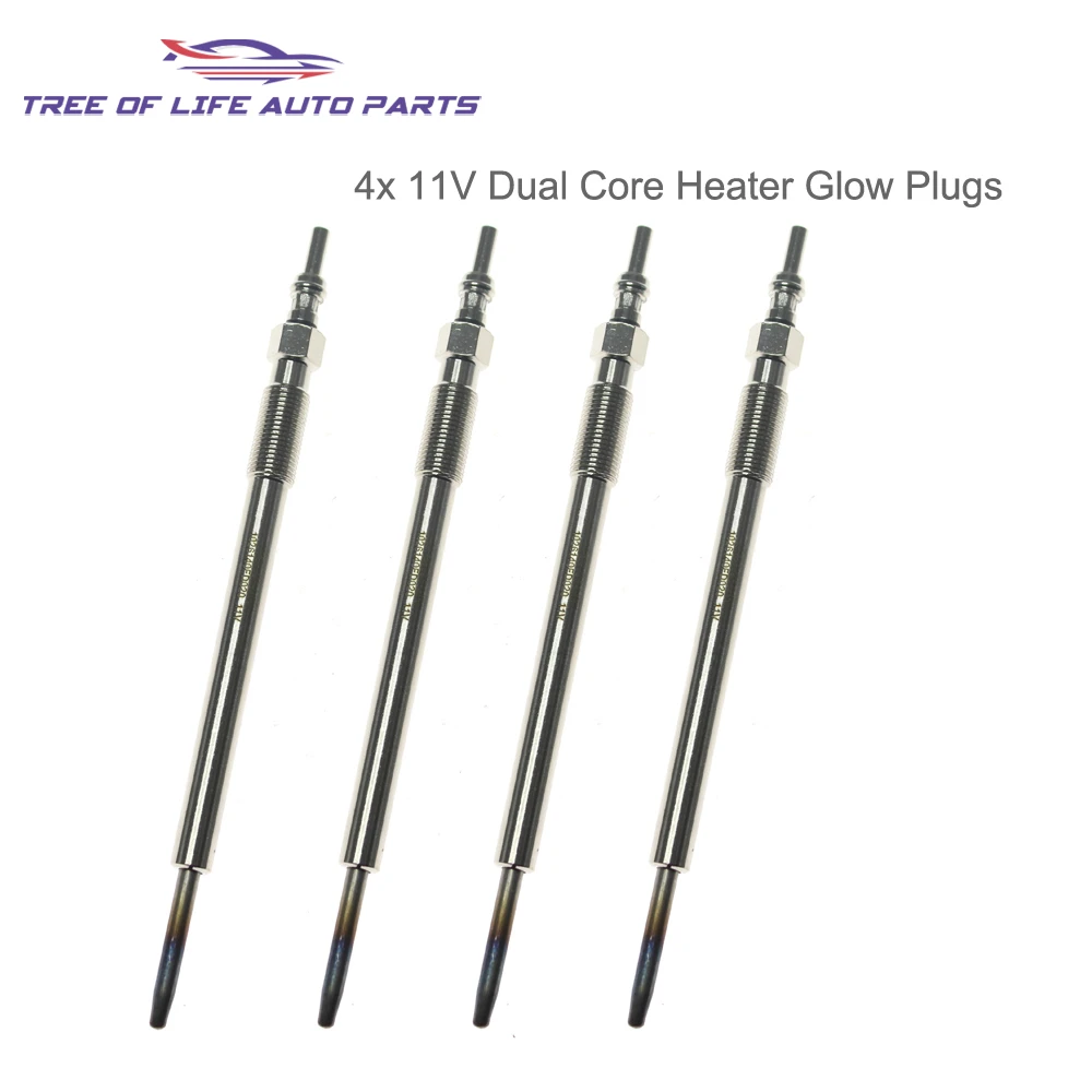 4x 11V Dual Core Heater Glow Plugs For JAC T6 T8 2.0T Diesel 1026140FD020XZ 0250213005 1026140FD020