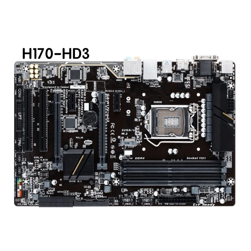 Imagem -01 - Motherboard H170 Hd3 Lga 1151 Ddr4 Mainboard 100 Testado ok Totalmente Trabalho Gigabyte-ga-h170-hd3