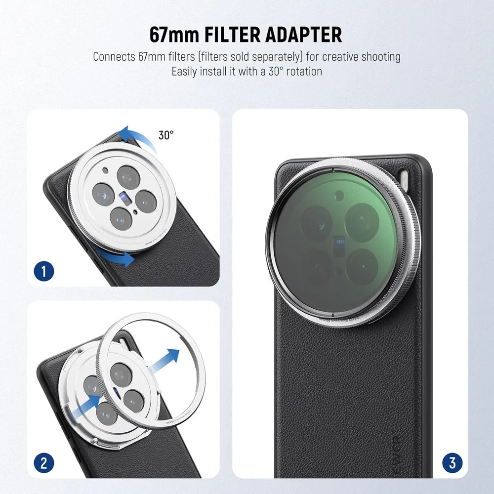 NEEWER Schutzgehäuse für Smartphones, mit 17-mm-Objektivhalterungen und 67-mm-Filteradapter für VIVO X300 ULTRA/PRO – Detail 4