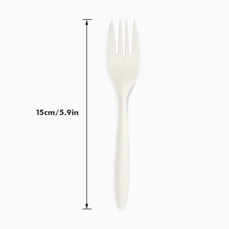 100/300/500Pcs Plant Starch Disposable Forks, 6-Inch Cornstarch Bio-based Food Forks for Parties Camping Weddings