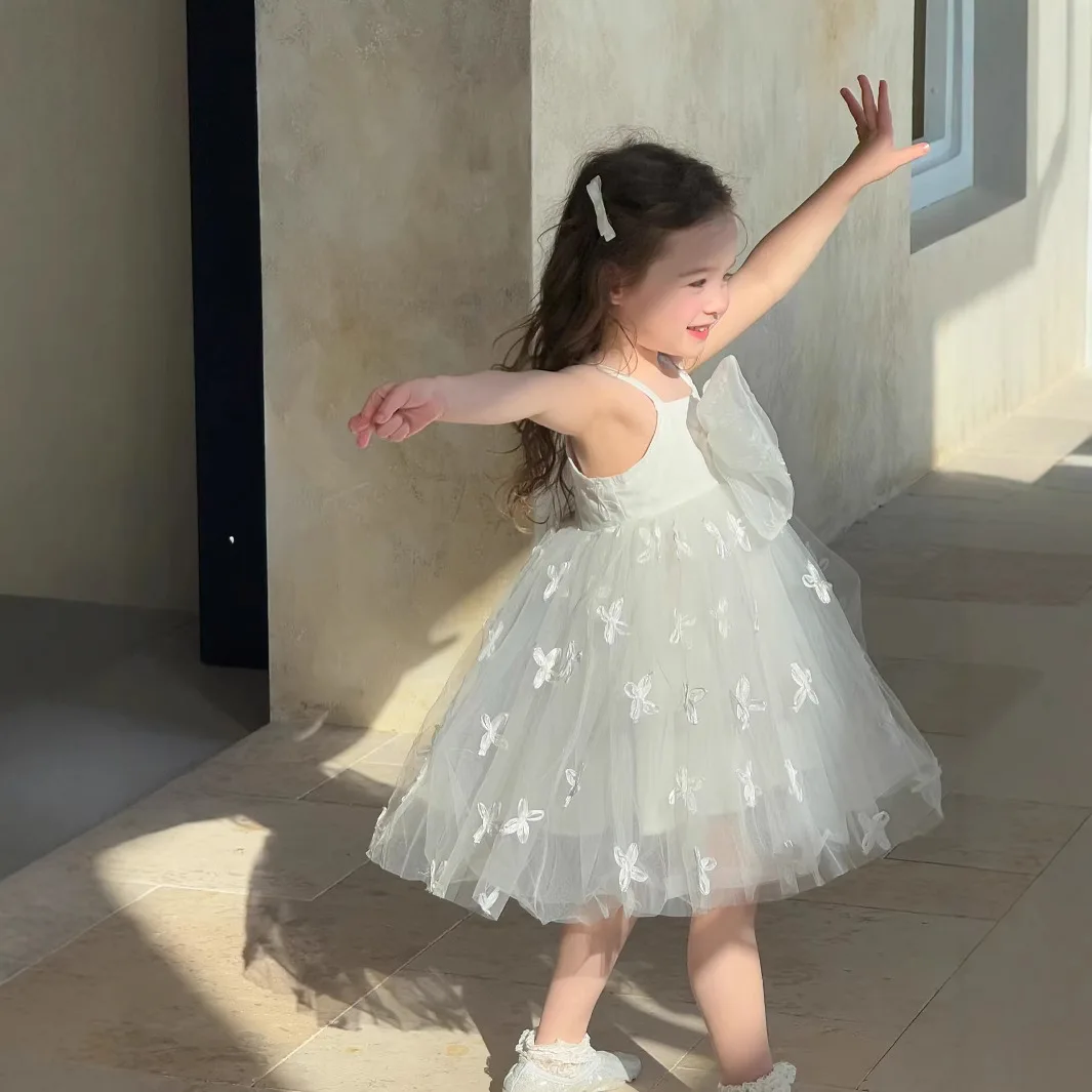 Girls Dress Summer 2026 New Fashionable Childrens Princess Dress Girls Treasure Birthday Dress Skirt
