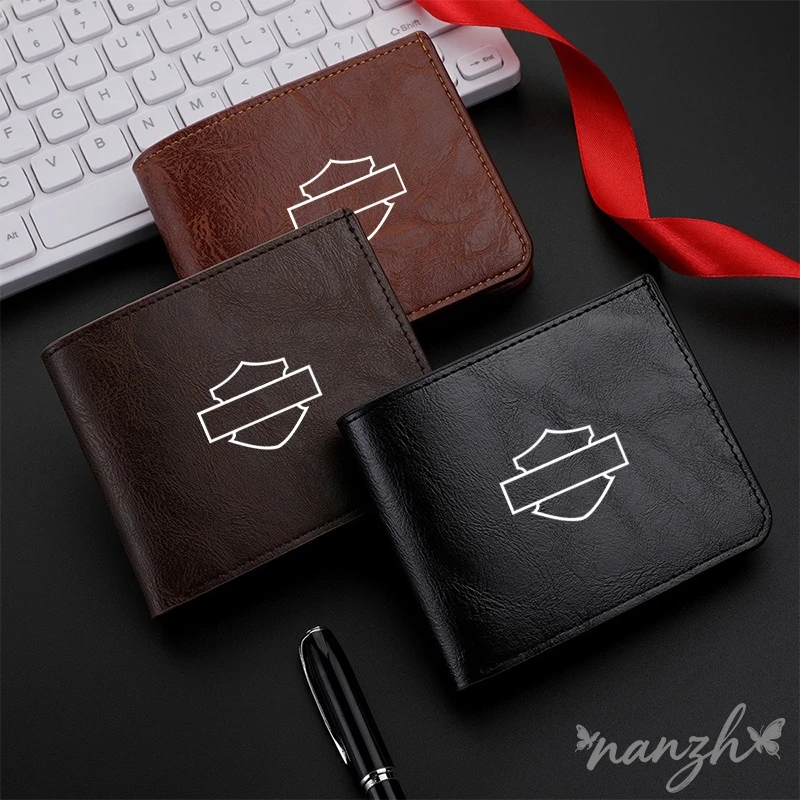 Leather Motorcycle Logo ID Card Driver License Package Wallet For Harley Davidson Softail Sportster VRSC Touring Street Glide - view 6