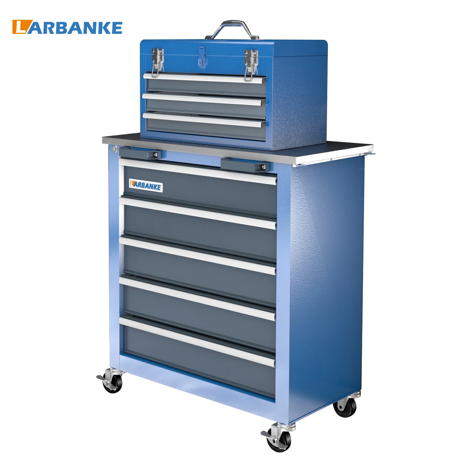 Tool Chest Toolbox with 8 Drawers,with Ball Bearing Slides Wheels and Padded Feet,can be Combined to Large Cabinet Set