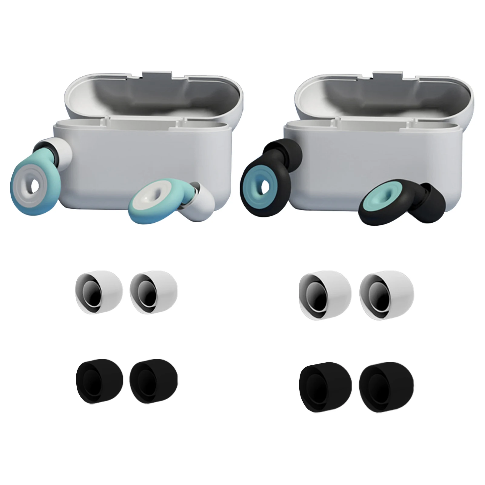 2pairs Ear Plugs Reusable Hearing Protection Soft Work Portable For Sleep With Storage Case Washable Waterproof Noise Reduction