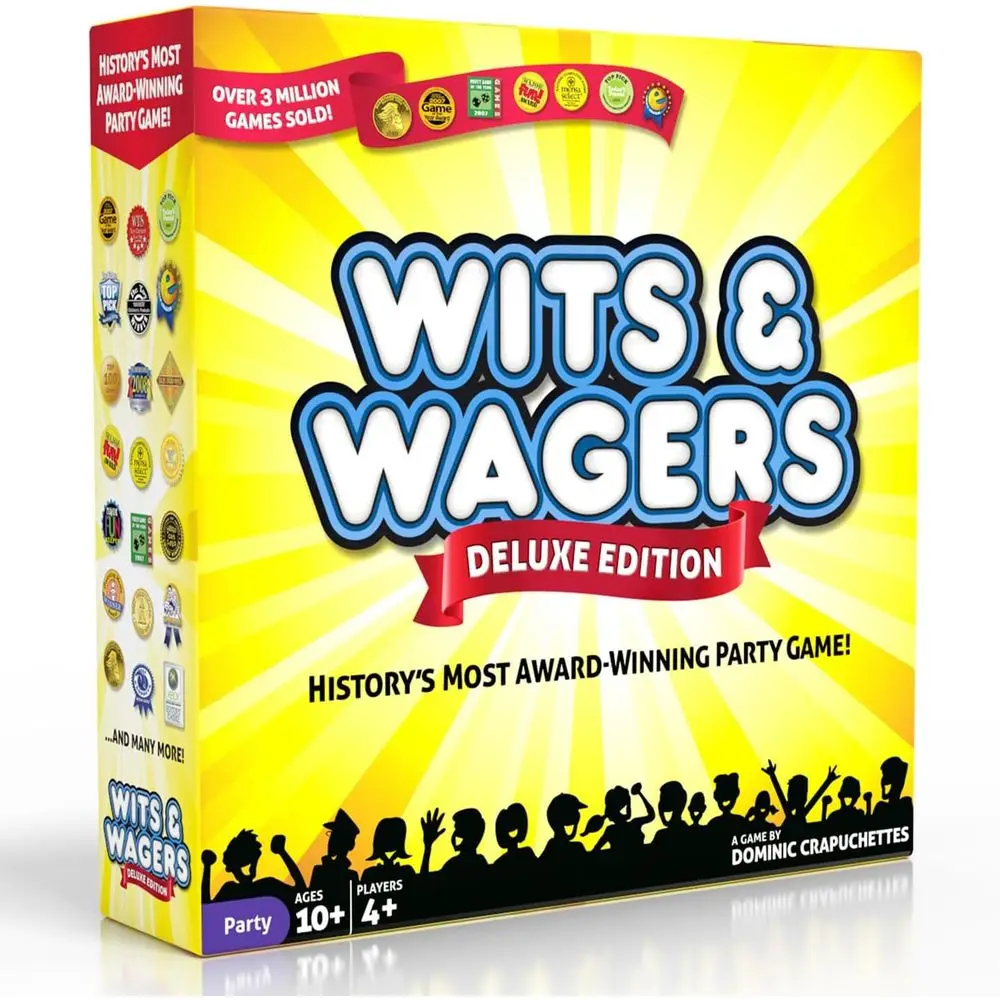 

Настольная игра Wits & Wagers Deluxe от North Star Games — Награжденная наградами игра-головоломка — Для 4+ игроков — Для вечеринок или семейных игр, подростков и взрослых
