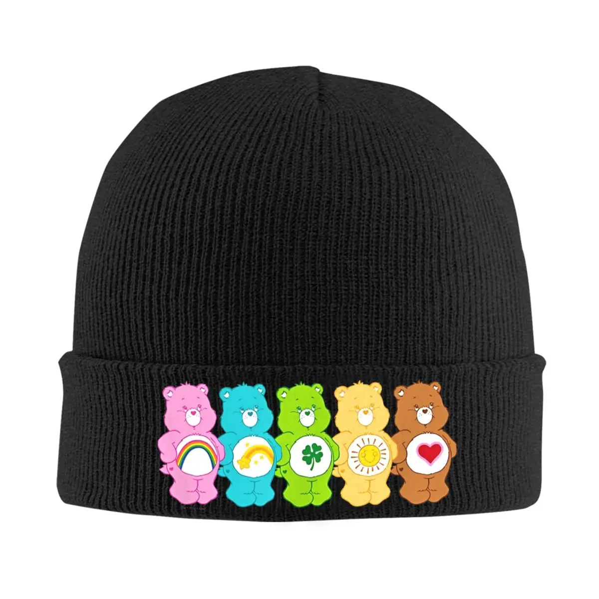 Care Bears Rainbow Bears Group Line Up Knit Hat Beanie Autumn Winter Hats Warm Casual Caps for Men Women