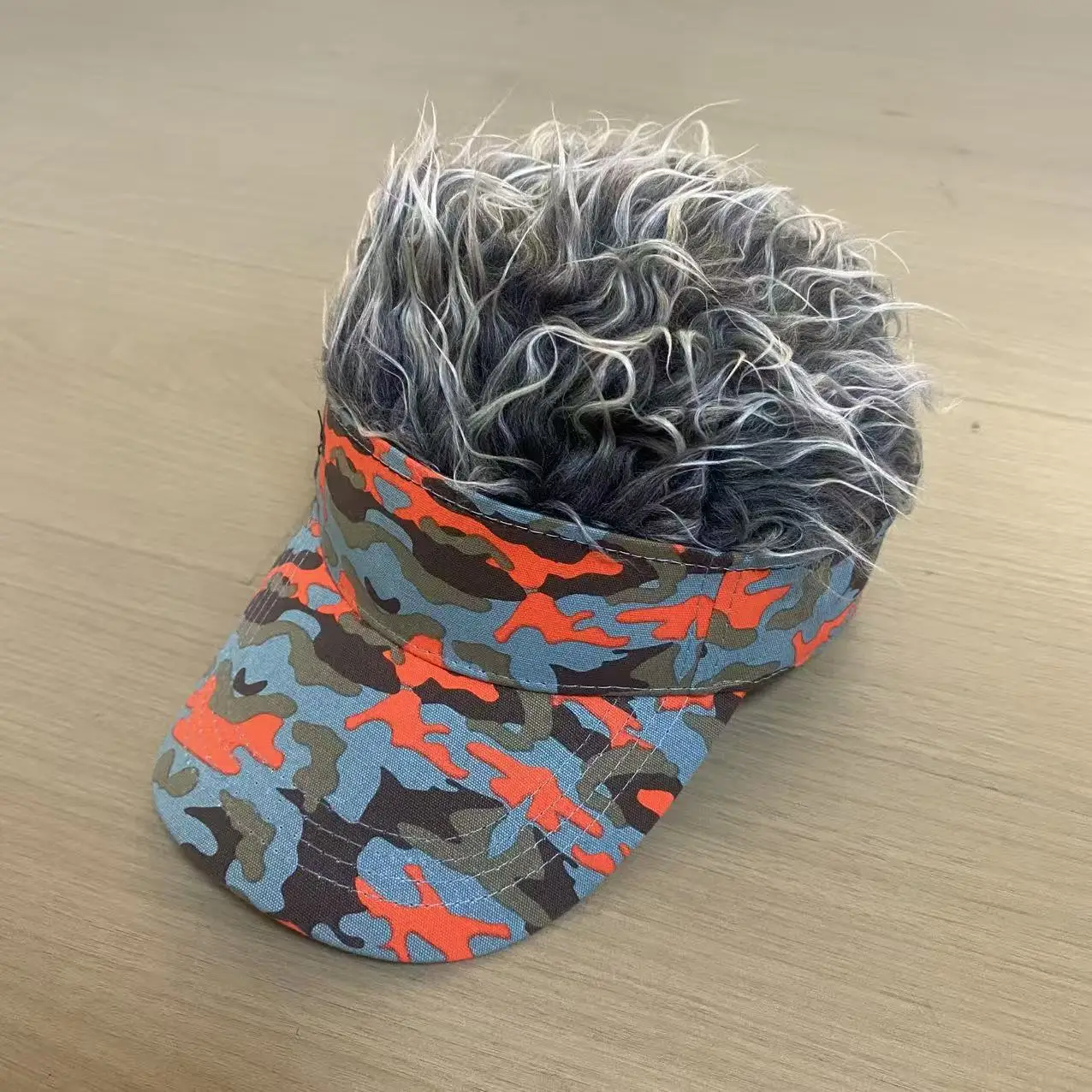 Men Synthetic Short Hair Baseball Cap Spiked Hair Wig Hat Fake Hair Adjustable Sunshade Visor Fancy Performance Hip-Hop Headwear