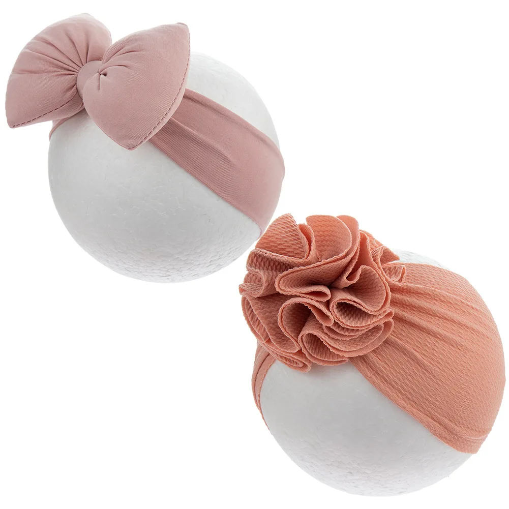 

1set Cotton Headband Children Headbands Large Flower Headwrap 3D Bow Turban Newborn Hairband Infant Bowknot Headdress Headbands
