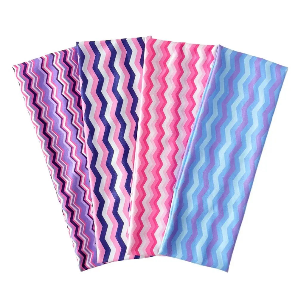 Durable Wavy Stripe Yoga Headband Sweat-absorbent Elastic Sport Hairband Soft Hair Accessories Makeup Headband Daily Use
