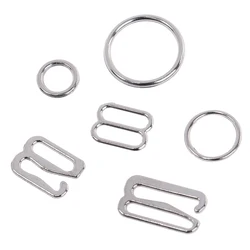 100 Pcs cursore/ganci/o Ring del regolatore della cinghia del reggiseno del metallo d'argento accessori di cucito del mestiere di cucito della biancheria