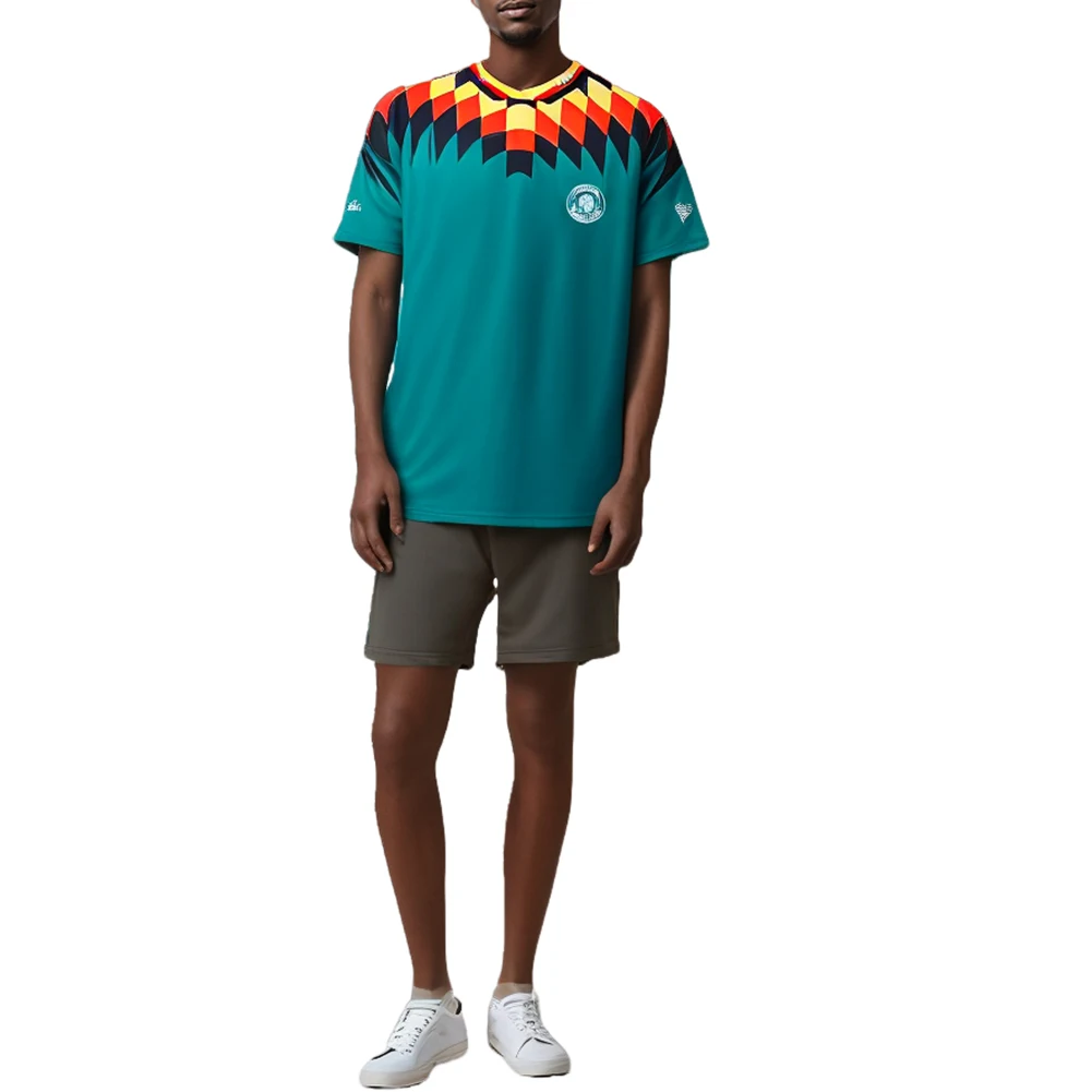 Germany Away Football Shirt Sport Shirt Short Sleeve Deutschland T-Shirt V-Neck Retro T Shirt for Men Women Youth