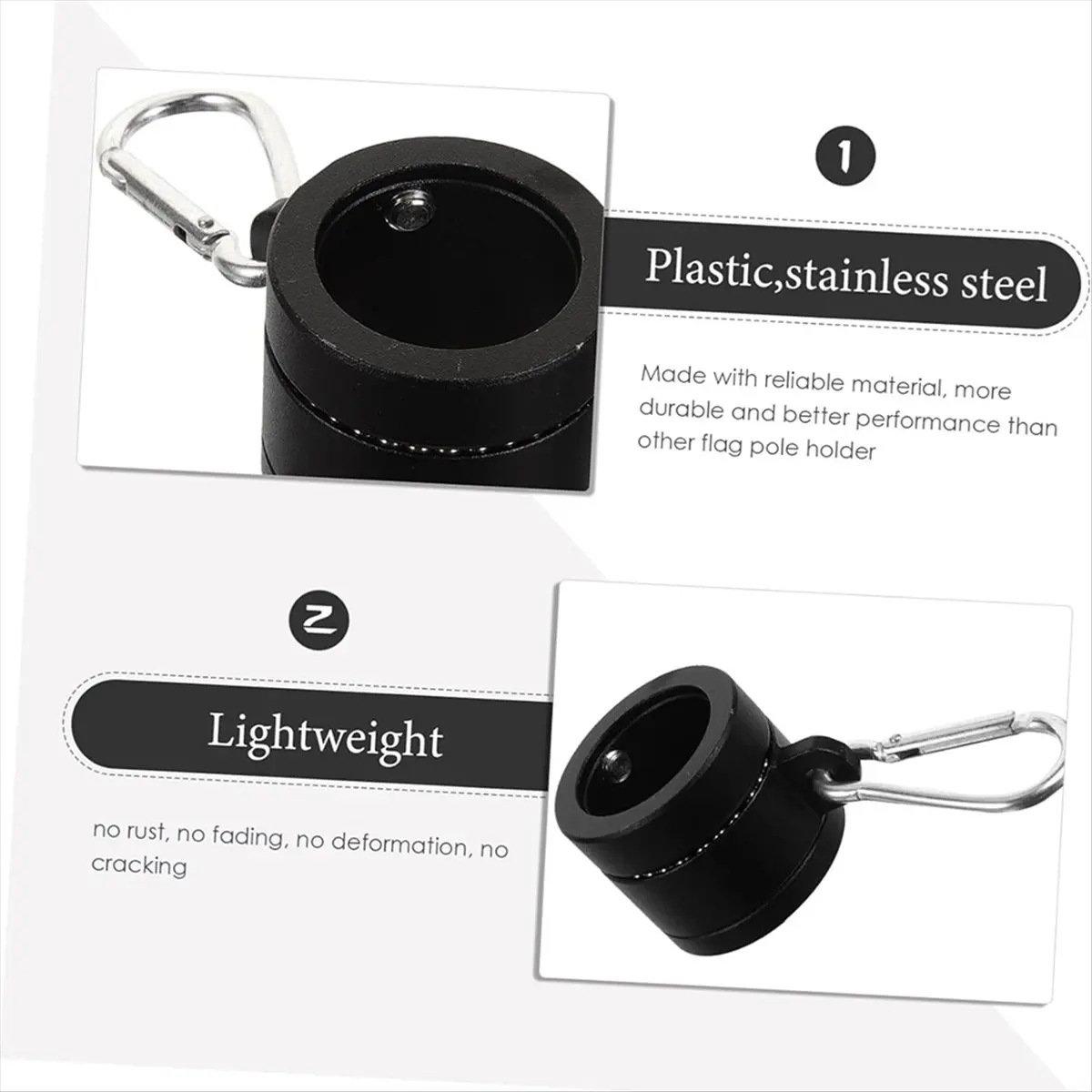 2026 NEW 8Pcs Plastic Flag Pole Rings with Bearings 360 Degree Rotating Anti Wrap Flag Mounting Ring for 0.76-1.0In Flag Pole,A