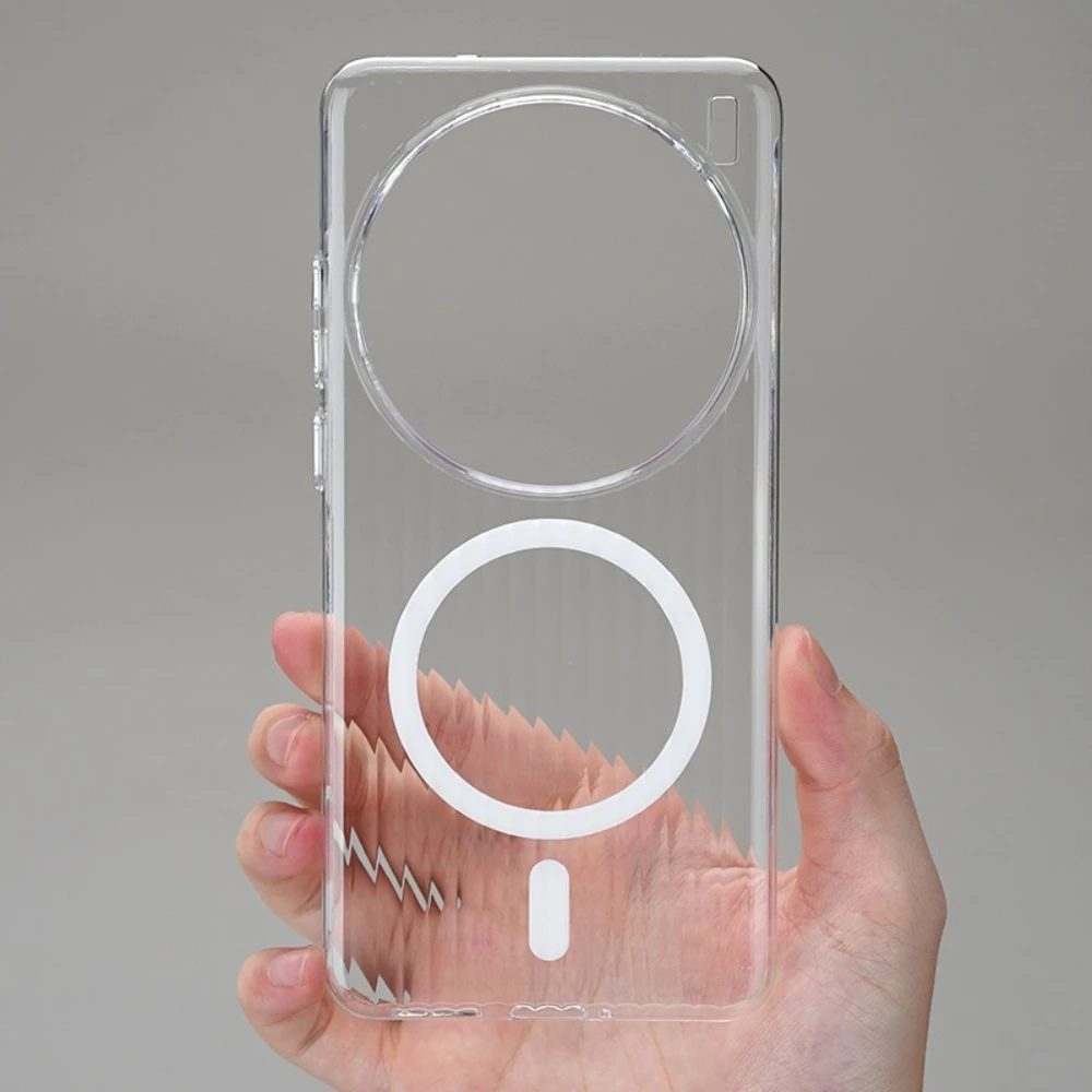 

Для Vivo X300 X200 Pro Mini X200s X100s X100 Ultra Magsafe магнитный прозрачный матовый чехол для телефона, защитный чехол с полосатой текстурой