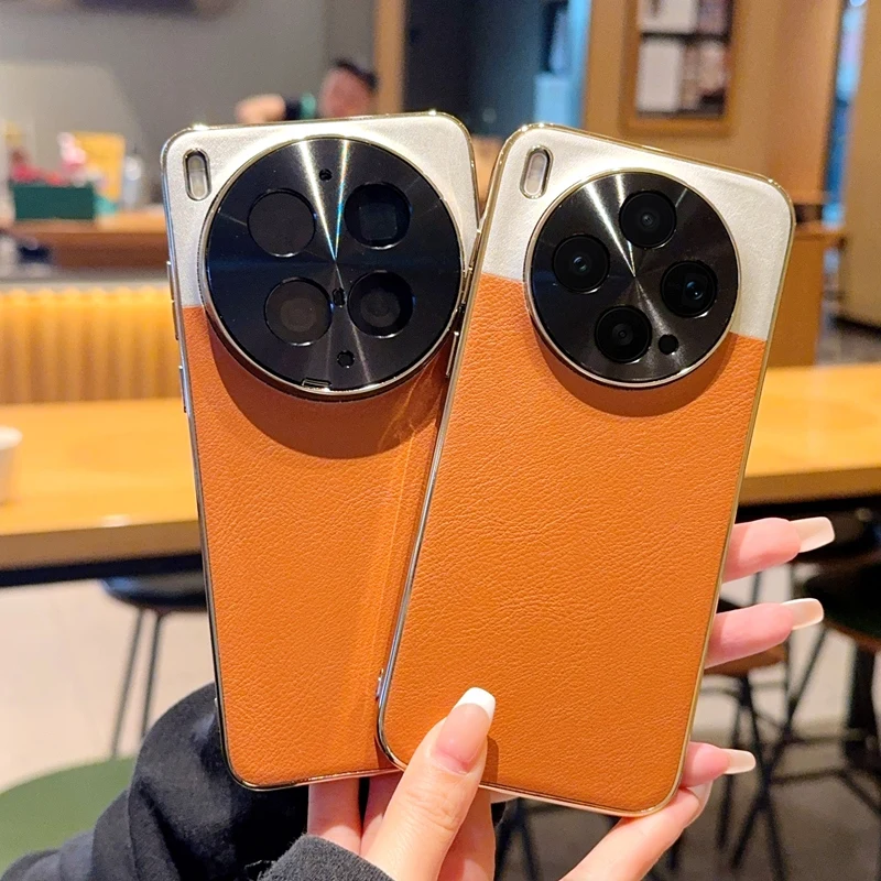 For VIVO X300 Ultra X300 Pro Case Luxury High-End Two-Tone Vegan Leather Soft-Touch Cover For VIVO X300S Anti-drop Bumper Funda