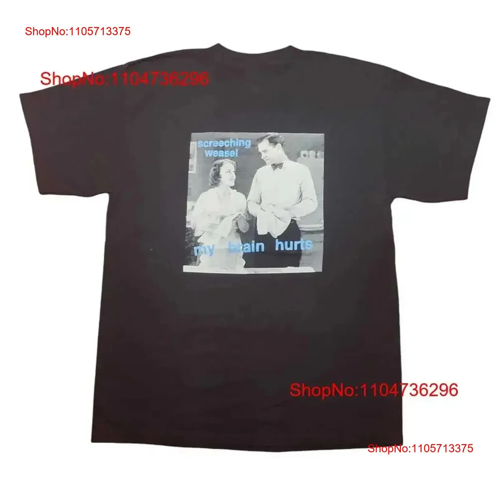 Vintage Screeching Weasel My Brain Hurts Cotton All Size T Shirt BT267 Washed designer clothes Stylish vintage Washed