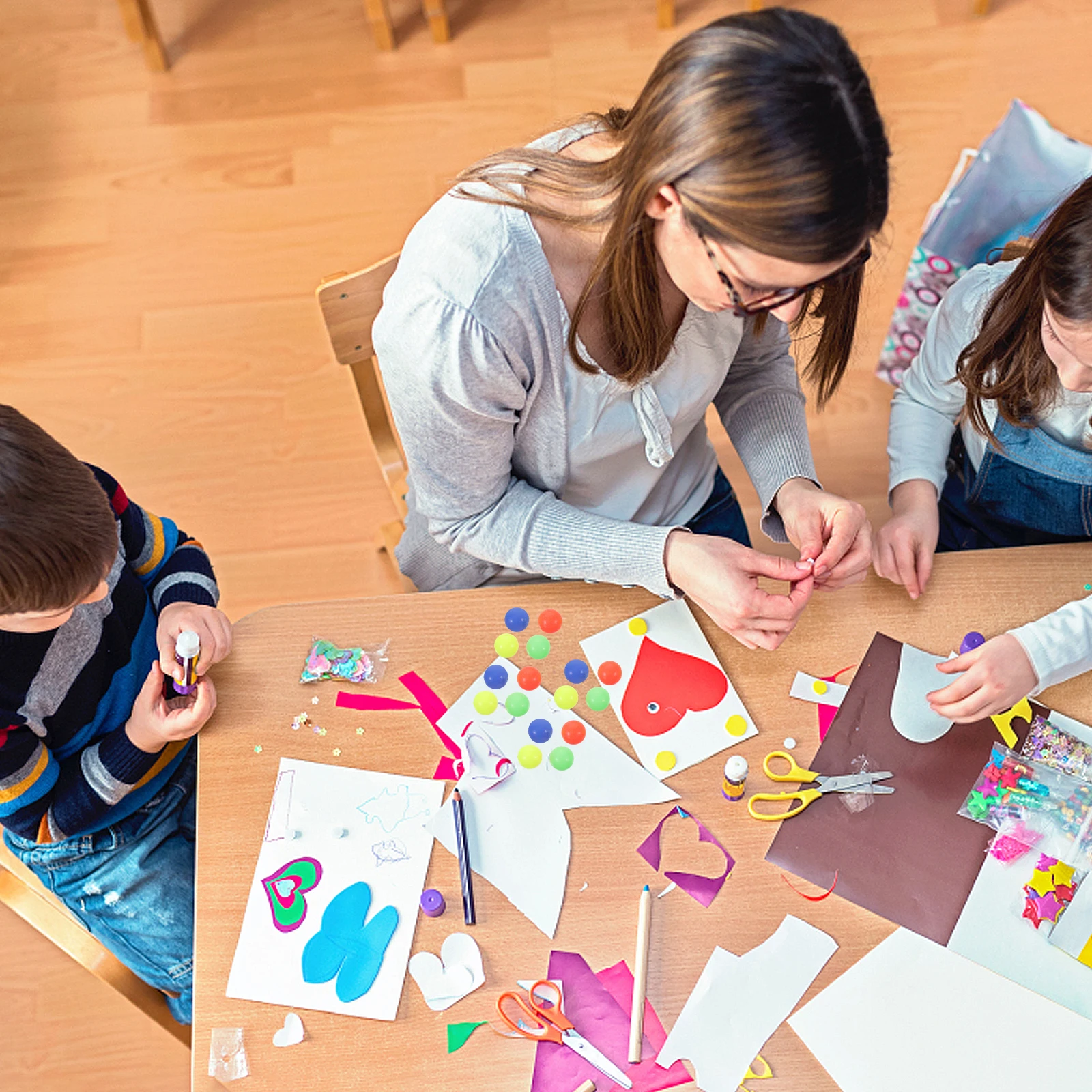 

120 Pcs Solid Balls Counting Probability Teaching Aids Colored Mini Balls for Kids Math Learning Tools R om Colors