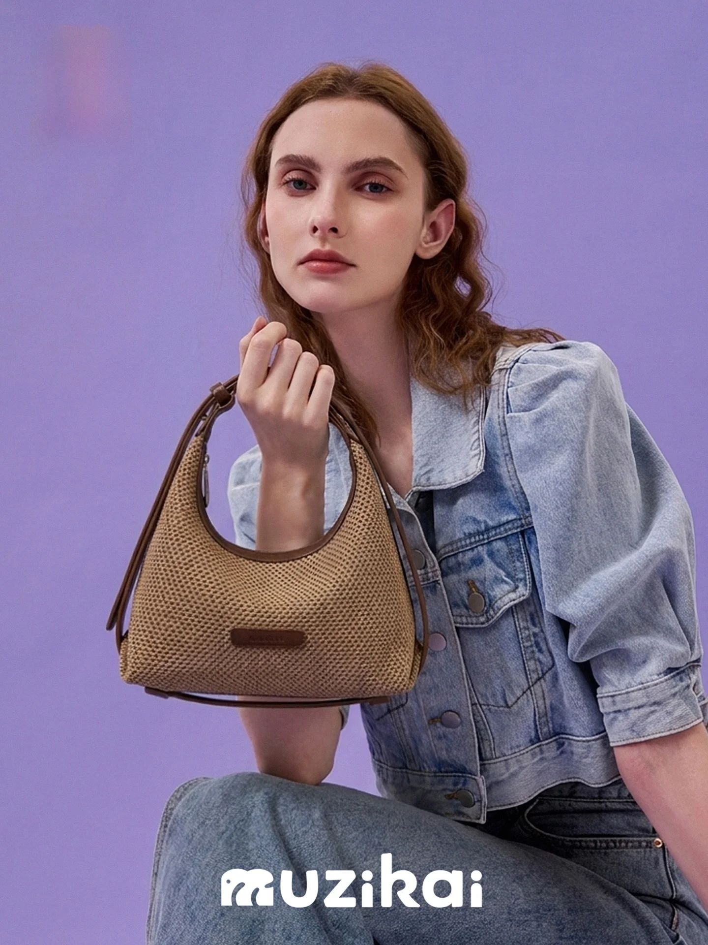 

MuziKai Luxury Texture Handheld Wrist Bag 2026 New Summer High End Commuting Woven Underarm Bag for Work Soft Handle Women's Bag