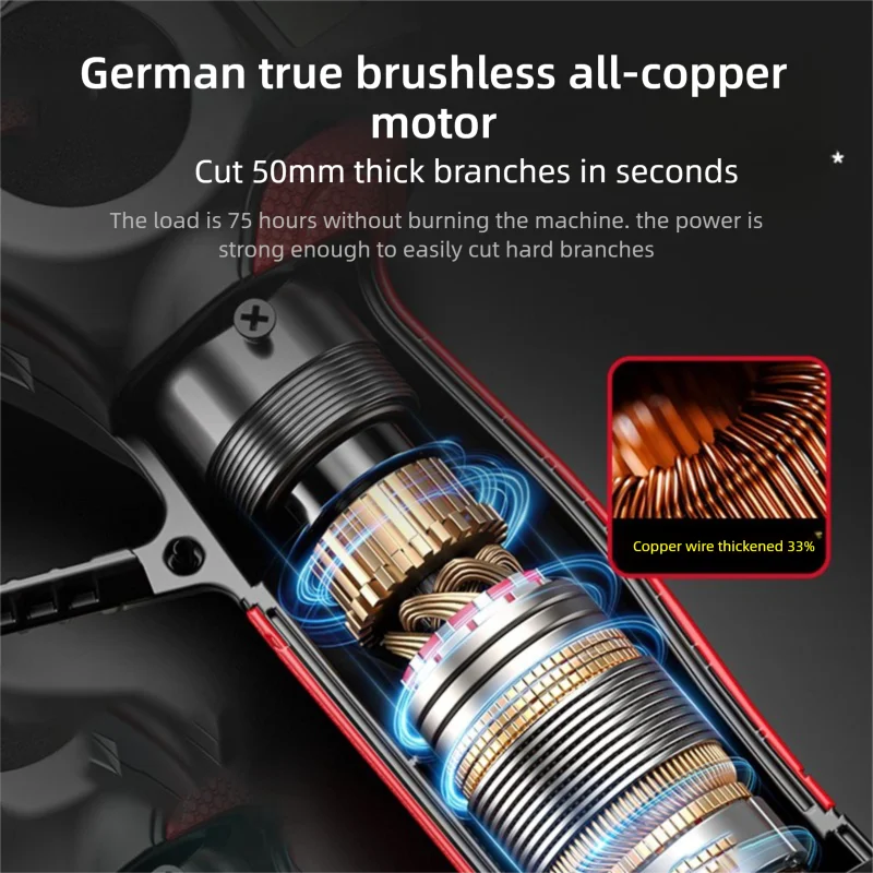 JH Hot Household Tall Pruning Shears Lithium Ion Extended Rechargeable Tree Branch Trimmer Garden Scissors Brushless Electric Cu
