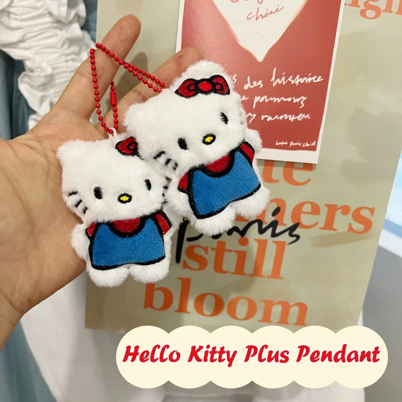 Милый красный плюшевый кулон Hello Kitty, мультяшный Кот, мягкая кукла, брелок для ключей от машины, декоративный подарок для рюкзака или сумки