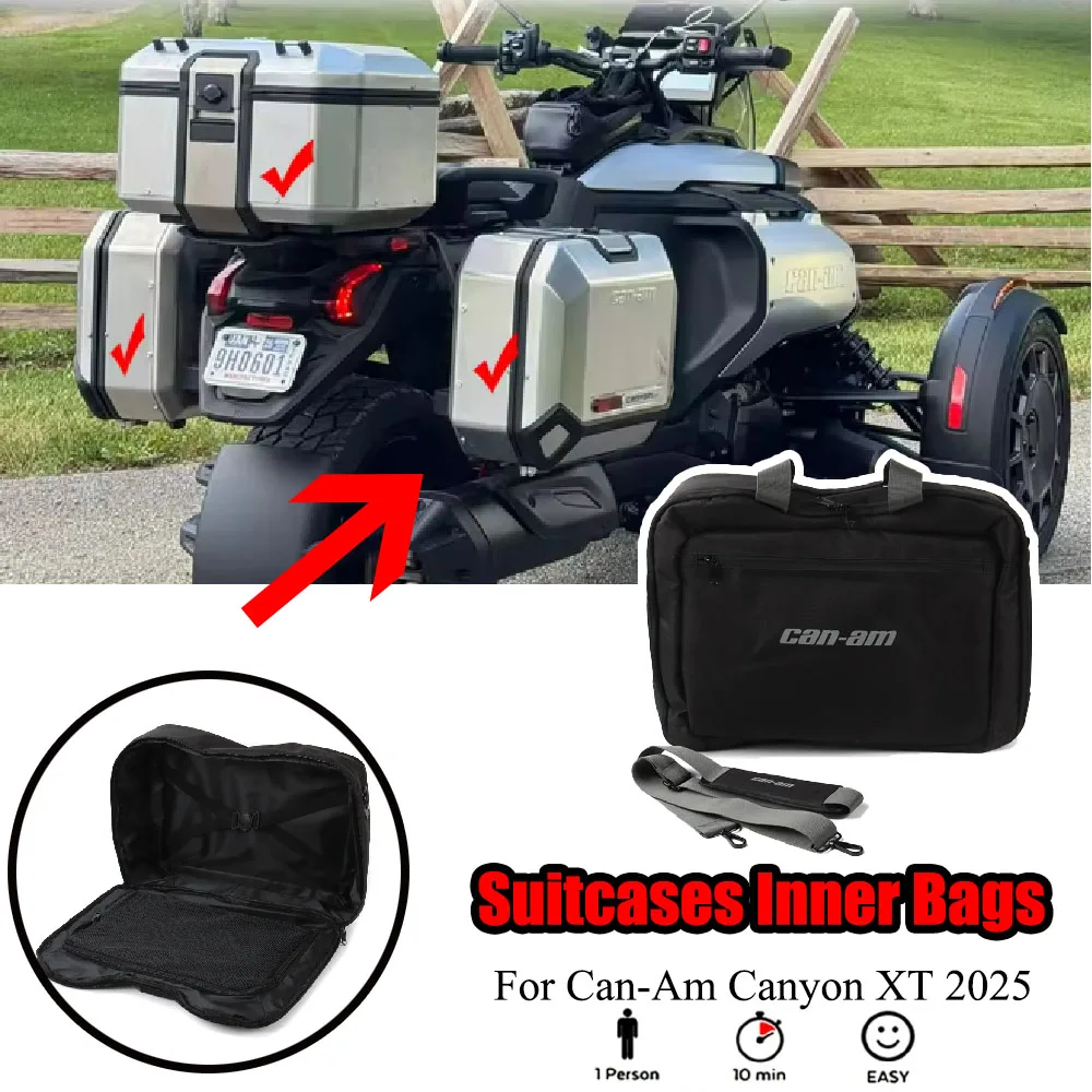 

NEW Style Black Motorcycle Accessories Suitcases Inner Bags Toolbox Tail Box Saddlebag FOR Can-Am CANYON XT Canyon REDROCK 2025
