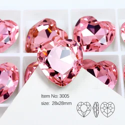 k9 28mm big Heart Glass Rhinestones crystal  diamond  Jewelry Decoration beads for needlework