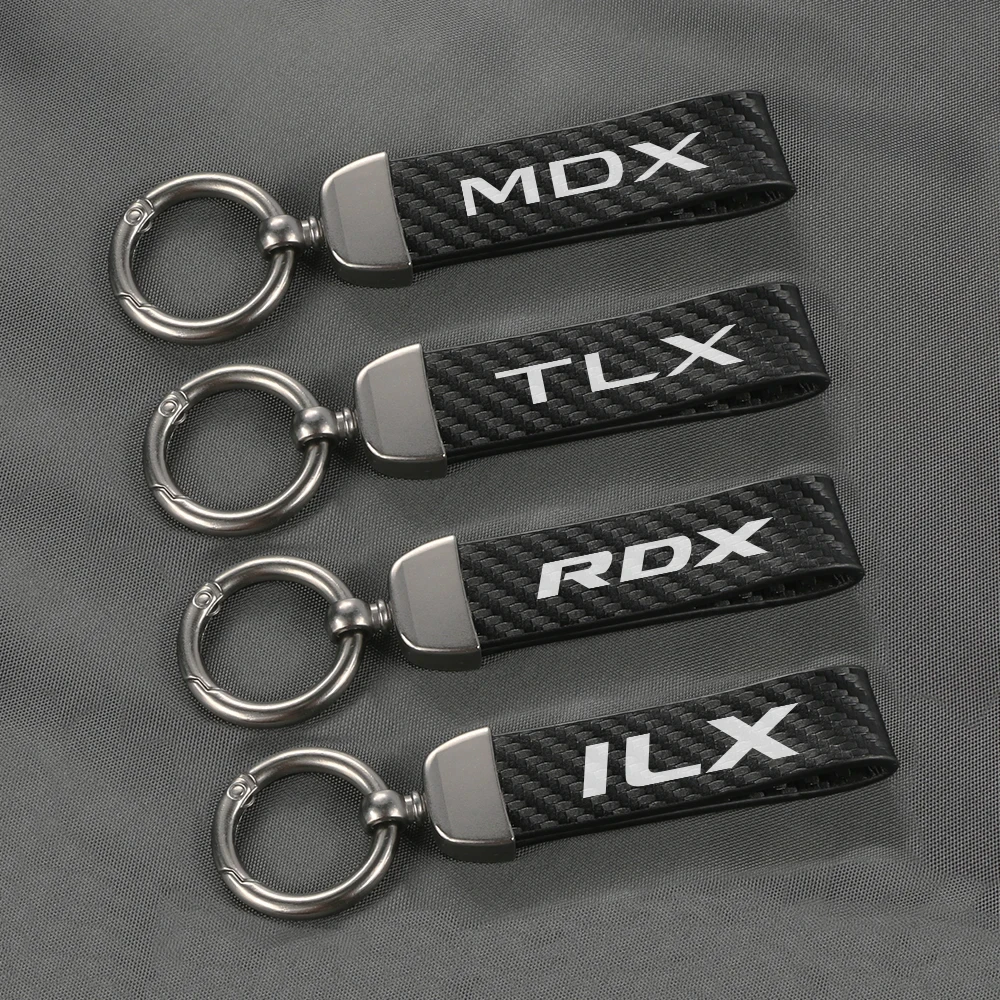 1pc Carbon fiber Car Key Chain Apply For Acura MDX RDX TSX TL ILX TLX NSX RL CDX ZDX TLXL RLX Portable Keyring Decor Accessories