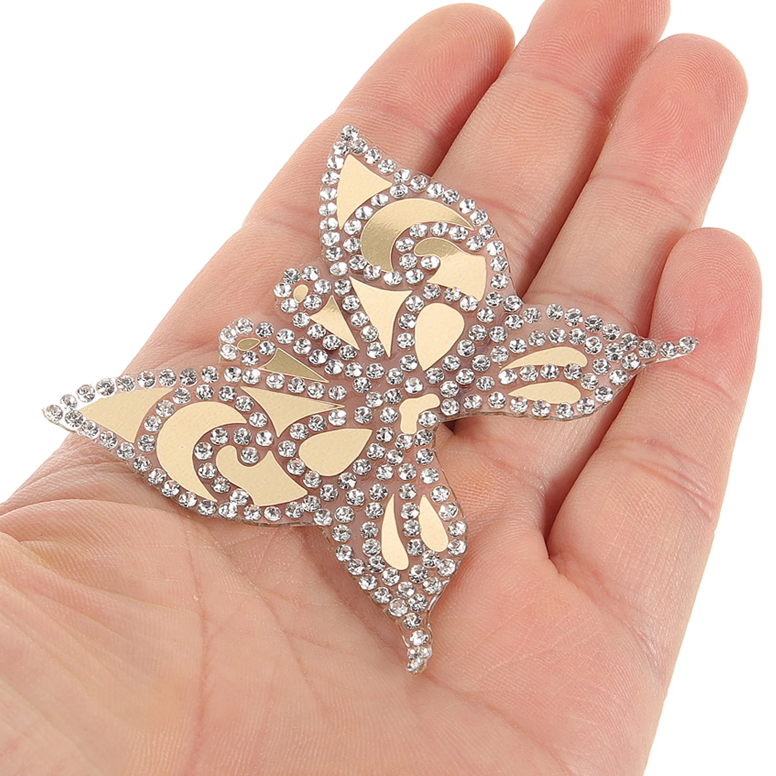

5pcs Butterfly Rhinestone Iron On Patches For Clothing Decor Small Multi-Function Applique Badge Clothes Accessories Handicraft