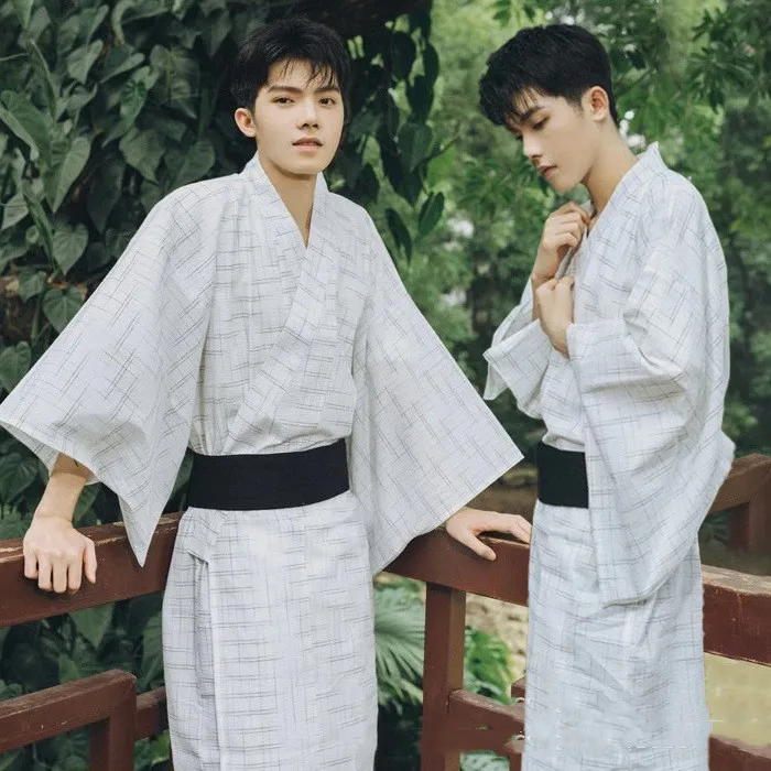 

Japanese Kimono Summer Cardigan Yukata Samurai Costume Clothing Mens Shirt Haori Top