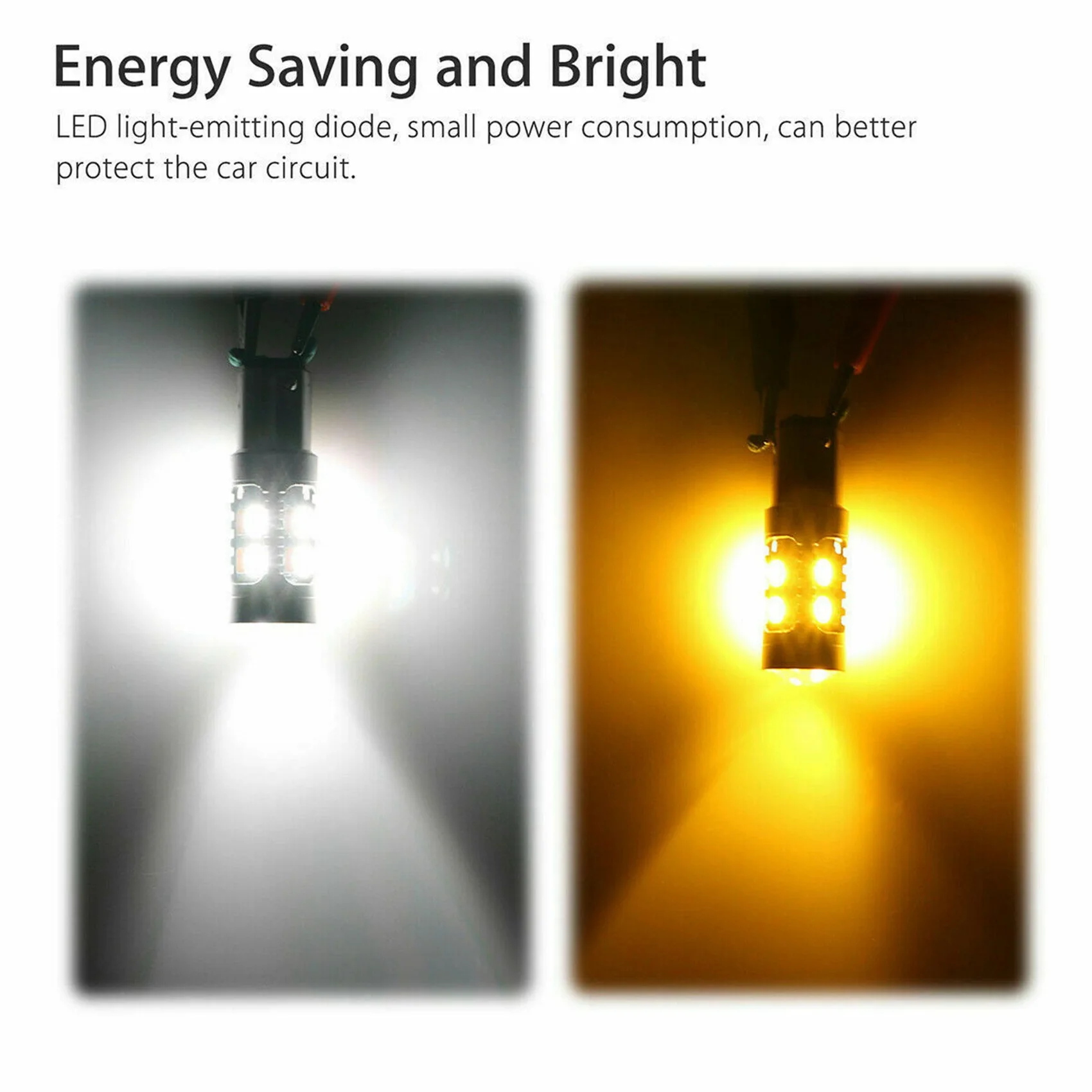 Excellent-2PCS Bulbs Dual Color LED Bulb Canbus Car Turn Signal Lamp