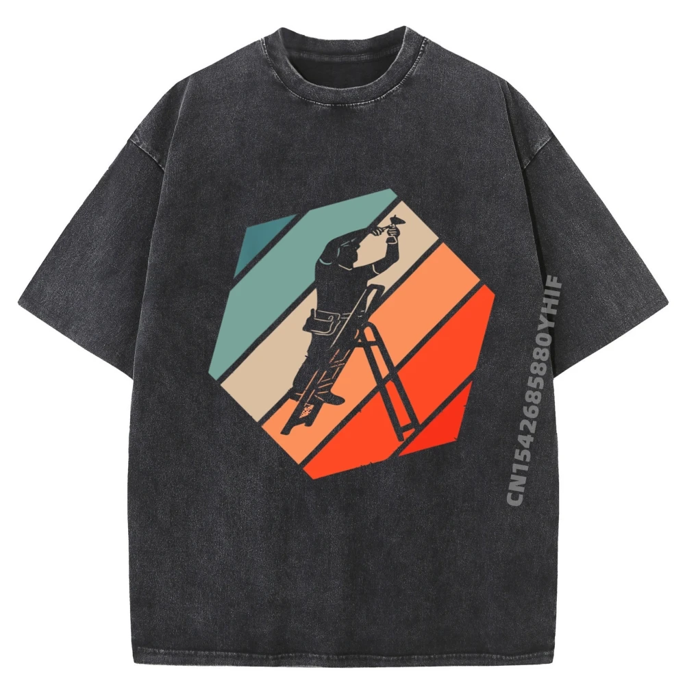 

Electrical Engineering Retro Hexa Power Electrical Engineer Graphic T Shirts Men Couples Washed T Shirt Homme