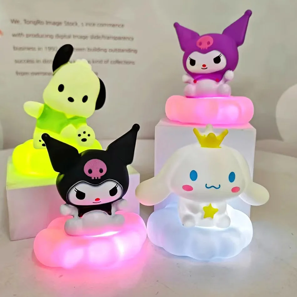 New Japan Style Sanrios Night Light Enamel Cloud Cartoon Kuromi Cinnamoroll Pochacco Small Table Light Illuminating Decoration