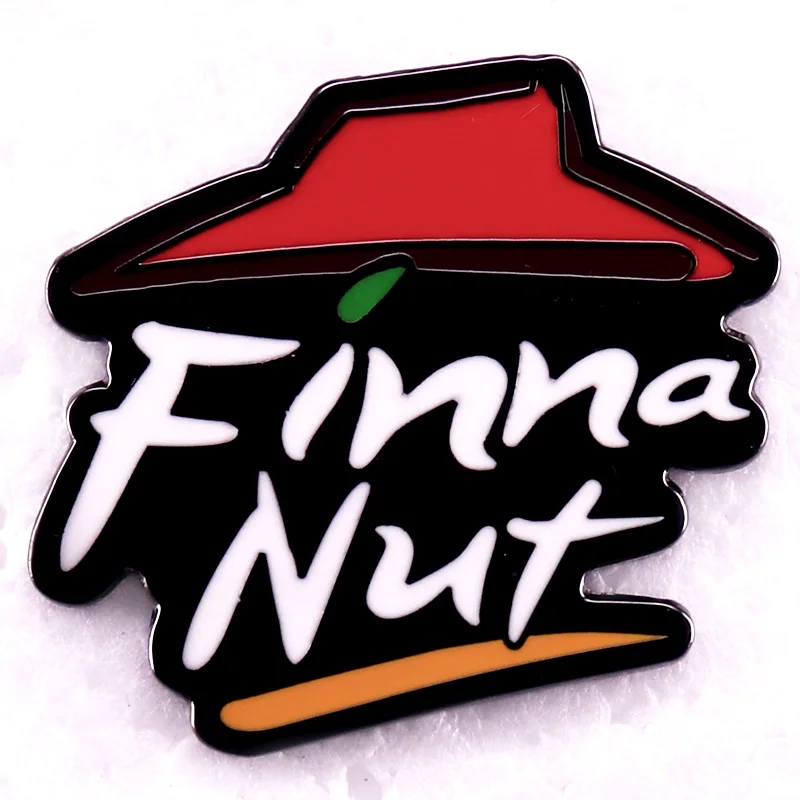 Finna Pizza Nut Esmalte Pin Engraçado Metal Crachá Broche Moda Mochila Decoração