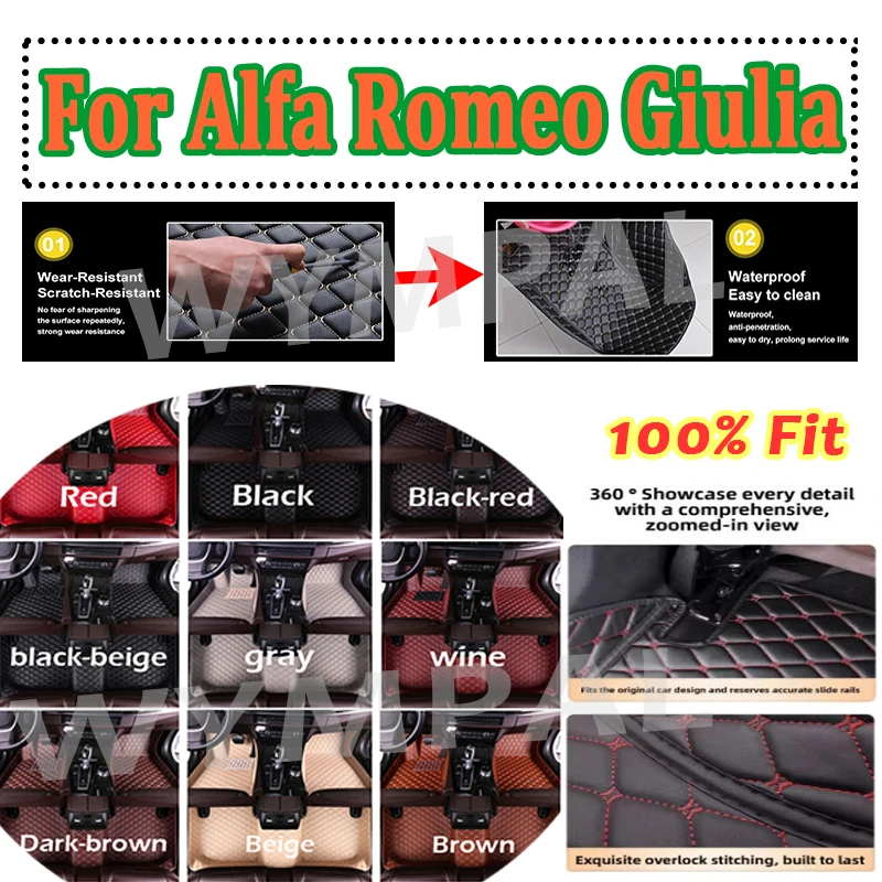 

Luxury Carpets Floor Mats For Alfa Romeo Giulia 2021 2020 2019 2018 2017 Car Custom Styling Auto Interior Foot Pads Accessories