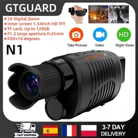 GTGUARD N1 Night Vision Monocular Infrared Handheld Goggles 1080P HD Built-in Rechargeable Battery Hunting & Camping Equipment