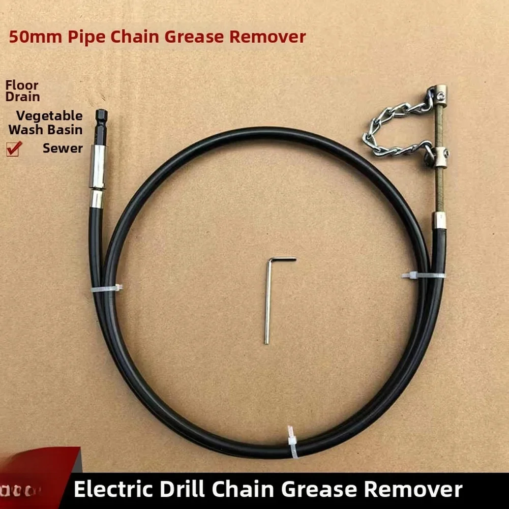 50mm Drain Cleaner Snake For Kitchen Bathroom Sink Pipe Clog Removal With Drill Attachment Tool For Home Plumbing Maintenance