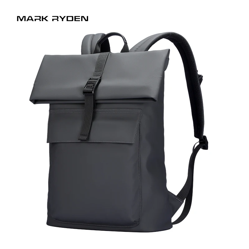 MARK RYDEN Roll Top Backpack With Magnetic Buckle YKK Zipper Multi-pocket Water Resistant Oxford Backpack For Men