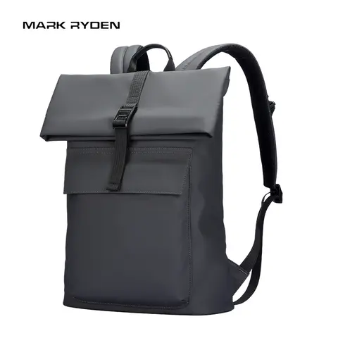 MARK RYDEN Roll Top Backpack With Magnetic Buckle YKK Zipper Multi-pocket Water Resistant Oxford Backpack For Men
