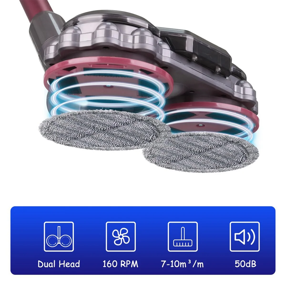 Cabeça de esfregão de chão eas para aspirador de pó dyson v12 slim/v10 slim, acessório de esfregão elétrico com tanque de água removível e esfregão