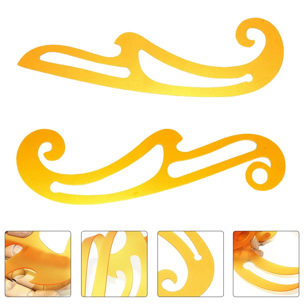 

2 Pcs Template Curve Ruler Quilting Templates Curved Sewing Plastic Measuring Tape Retractable