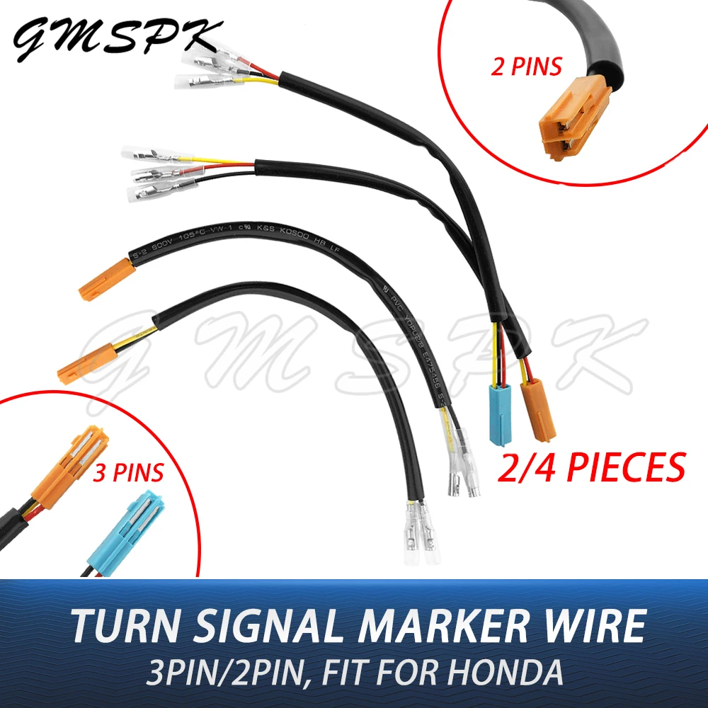 

3/2Pins Turn Signal Marker Wire Adapter Plugs Connector Fit for Honda REBEL CMX300/500 CBR1000/600RR CB1000R CB 650 CRF250L/300L