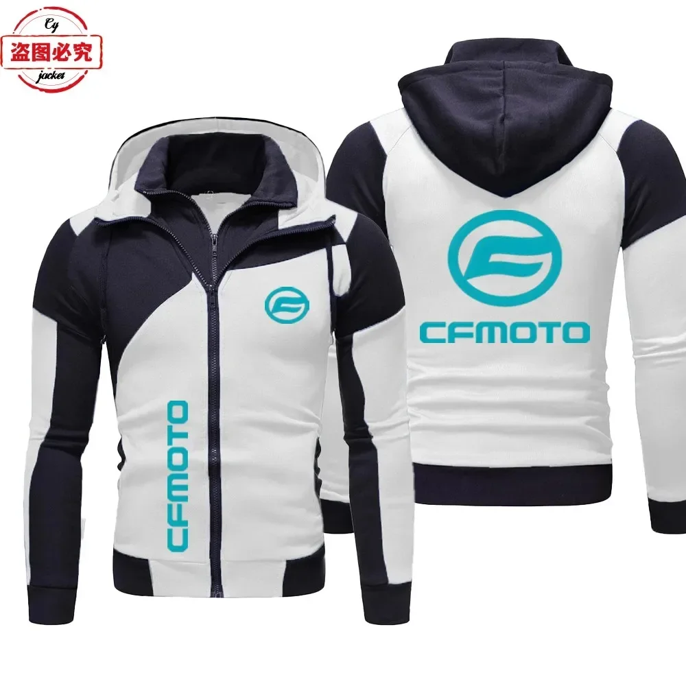 Cfmoto logotipo da motocicleta impresso jaqueta de corrida terno de equitação masculino superior casual camisola com capuz uniforme de trabalho da equ